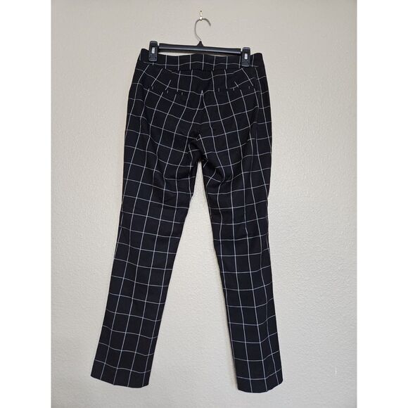 Adrienne Vittadini Women’s Black White Windowpane Check Ankle Pants Size 4 - Picture 2 of 2